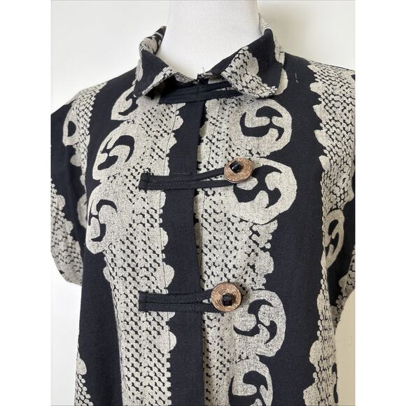 Cupcake International Art to Wear Lagenlook Tunic Top Size S Short Sleeve Cotton - Picture 2 of 8